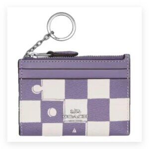 Coach Purple and Cream Key & Card Holder